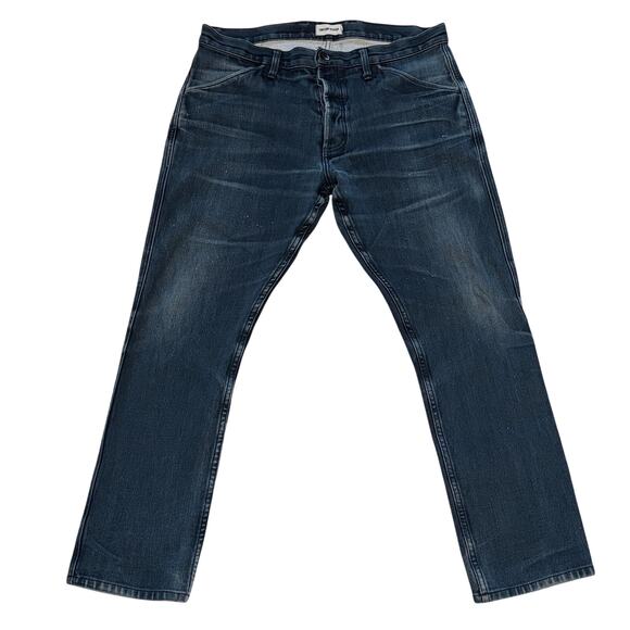 Taylor Stitch Jeans Mens 38x29.5 Blue Dyneema Stretch Denim USA Made Button Fly
